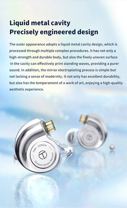 TRN Conch Lucky Bag In-Ear Monitors – DLC Diamond Dynamic HiFi Wired Earphones with Tuning Nozzle Filters for Xiaomi