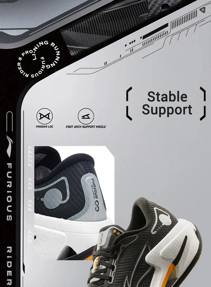 Li-Ning FURIOUS RIDER 8 Herren-Stabilitätslaufschuhe BOOM, rutschfeste Dämpfung, LiNing Sportschuhe mit stabilem Halt, Sneaker ARZV005