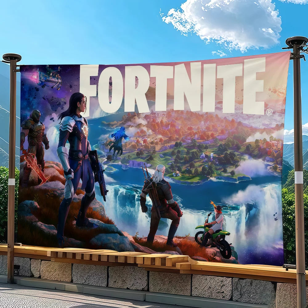 Adventure-Game F-FORTNITE-Flagge, geeignet für Party, Club, Outdoor, Innenbereich, Wandkunst-Dekoration, Banner, Geschenk