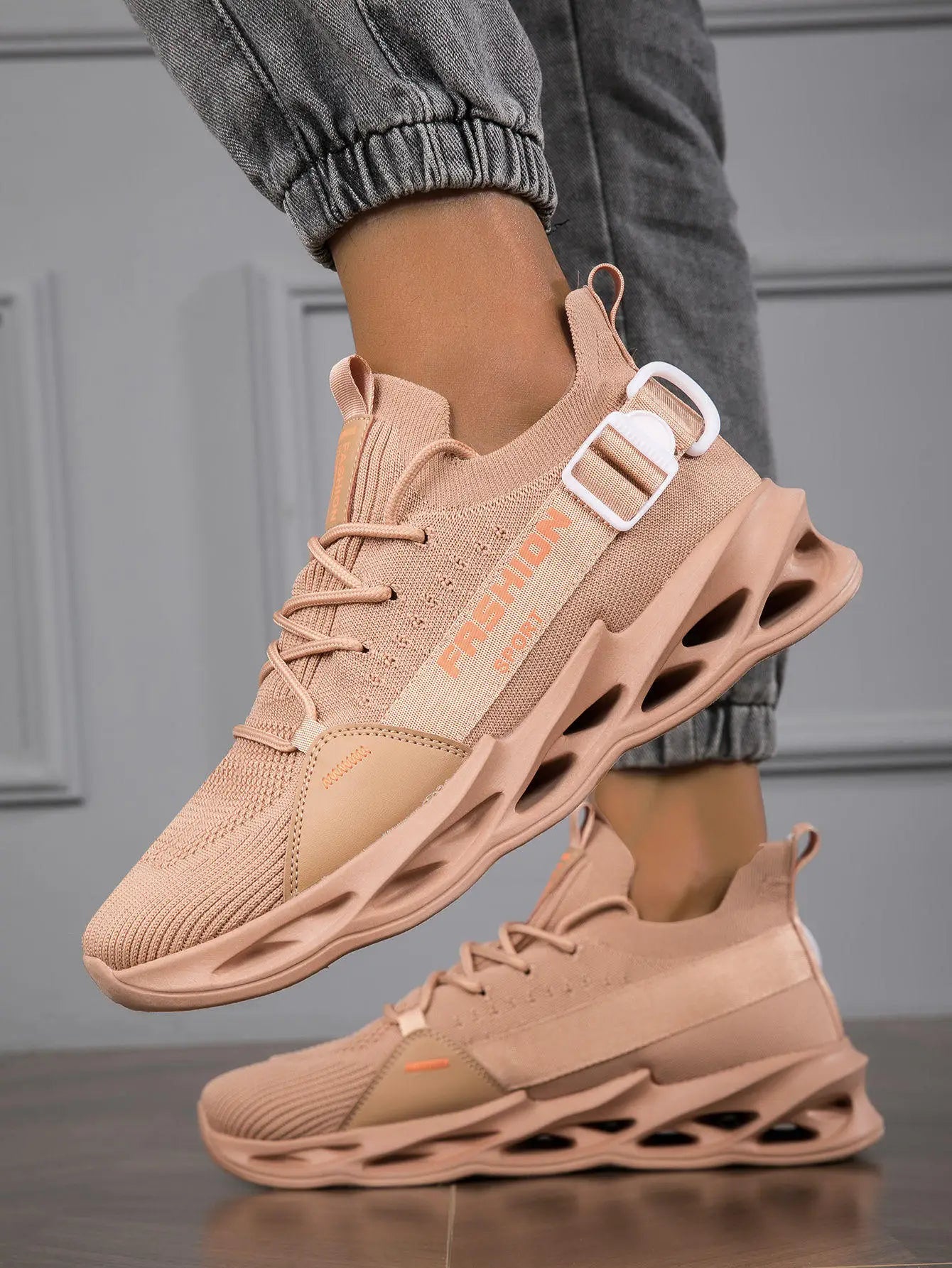 Zapatillas deportivas casual moradas de moda en oferta para mujer y hombre, calzado running con suela tipo blade, talla grande 48, ligeras y transpirables, zapatillas deportivas de malla para hombre