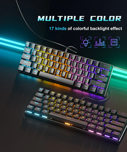 RGB White Mechanical Keyboard 60% Gaming Keyboard White Clavier Gamer Blanco Key Board Black PC Keyboards
