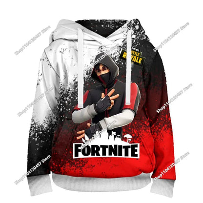 Kinderkleidung Geburtstag Süße Geschenke Fortnite Kinder-Hoodies Battle Royale Jungen Mädchen Anime-Sweatshirt Winter-Pullover-Oberteile für Kinder