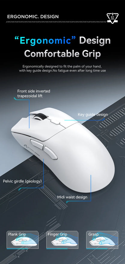 Attack Shark R1 belaidė Bluetooth žaidimų pelė, influencerių įvertinta populiari pelė, PAW3311 jutiklis, 1000Hz atsako dažnis
