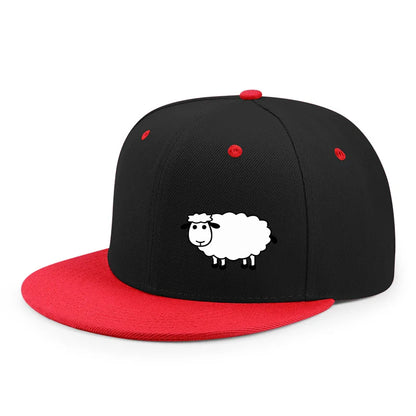Unisex Adjustable Baseball Cap - Street Style Flat Brimmed Sheep Pattern Hat Casual Versatile And Personalized Hat
