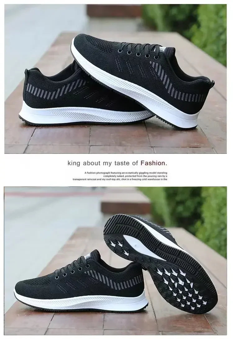 Men's Casual Running Shoes 2025 with Outdoor Anti-Slip Design Gray Flat Sports Shoes Black Fashionable Low-Priced Men's Shoes