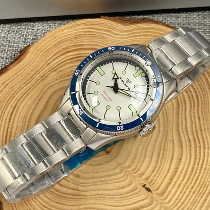 Pilot Watch 200M Water Resistant Mechanical Wristwatch NH35A PT5000 Miyota 8215 Domed Sapphire Glass 120 clicks Bezel Steel Band