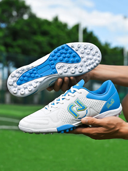 Low-top studded soccer shoes, unisex, TF and FG, slip-resistant and wear-resistant, available in 4 colors to choose from.