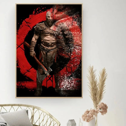Game God Of War Poster DIY Vintage Movie Poster Wall Art Painting Study Stickers Small Szie Wall Painting