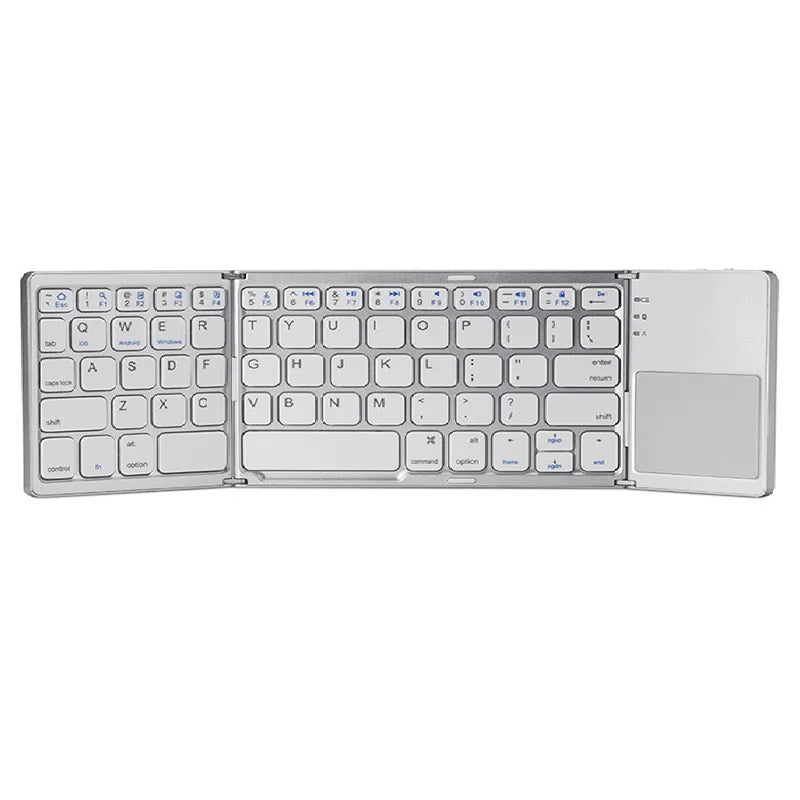 BOW Foldable Bluetooth Keyboard with Touchpad/Numberic Pad Portable Rechargeable Folding Wireless Keyboard for Tablet iPad