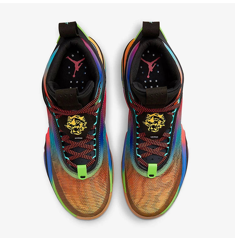 Zapatillas de baloncesto resistentes de media caña Nike Authentic Jordan unisex Rainbow DN4200-064