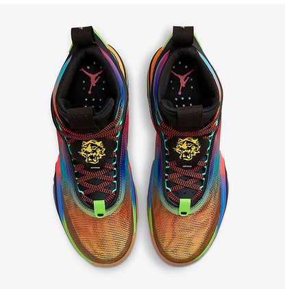 Zapatillas de baloncesto resistentes de media caña Nike Authentic Jordan unisex Rainbow DN4200-064