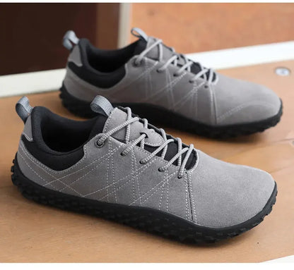 Suede Leather Shoes PU Fabric Wide Toe Shoe Anti-slip Hiking Shoe Workwear Men's Sports Shoes Women's Outdoor Walking Shoes