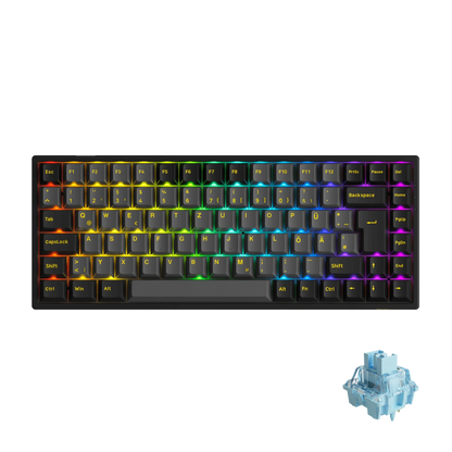 Akko 3084B Plus Black & Gold 75% ISO-DE Layout Mechanical Gaming Keyboard Hot-Swappable Multi-Modes 2.4GHz / USB Type-C / BT 5.0