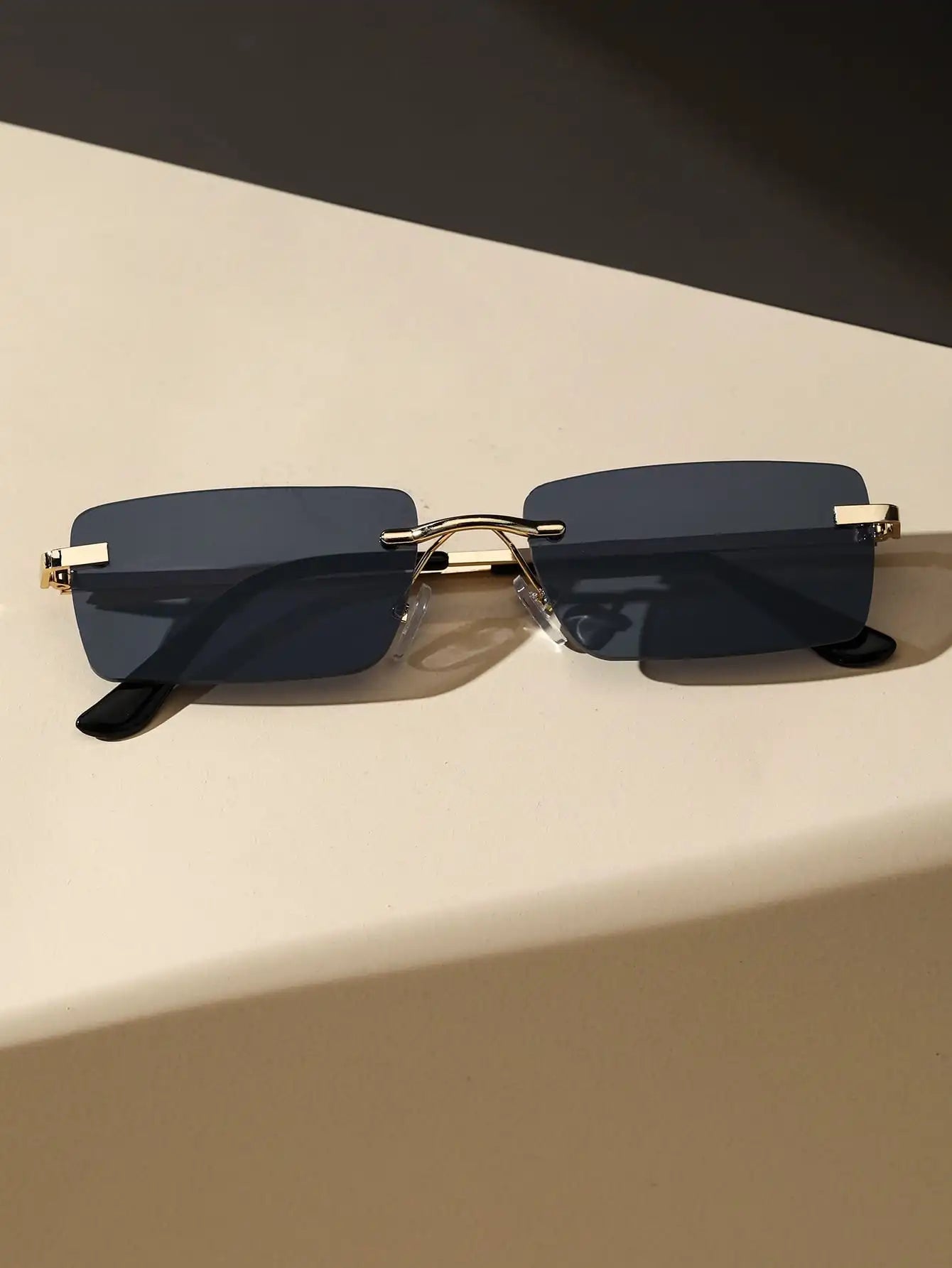 1/2PCS Unisex Metal Square Frame Fashio Rimless Sunglasses For Outdoor Beach Party