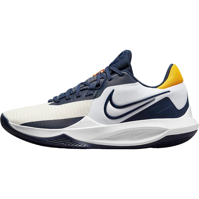 Sapatilhas de basquetebol Nike Precision 5 genuínas para homem, cano baixo DD9535-101