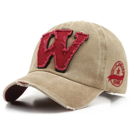 Women Men's Baseball Caps Letters W Embroidery Snapback Hip Hop Hat Adjustable Cotton Gorras Unisex Outdoor Casual Male Dad Hats