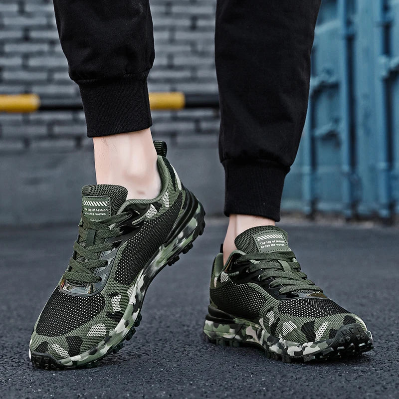 Men’s Camouflage Breathable Sports Shoes Comfortable Non-Slip Soft-Soled Shoes Suitable for Outdoor Activities