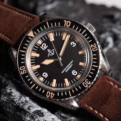 Hruodland 2026 new retro 41MM men's automatic mechanical watch Hangzhou K1 glass stainless steel waterproof 20Bar C3 reloj hombre