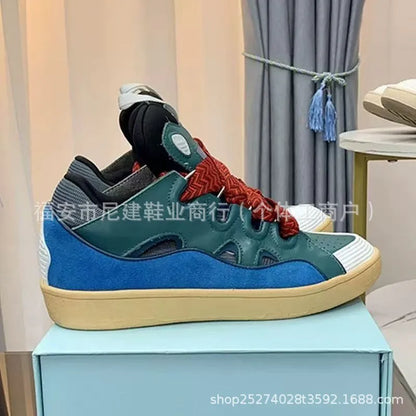 Bequeme Skate-Schuhe mit hohem Absatz, dicker Sohle, lässige sportliche Dad-Bag-Schuhe im vietnamesisch-kambodschanischen neuen Stil, geknotet, zum Hineinschlüpfen