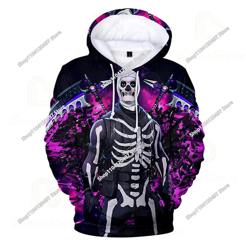 Fortnite-Cosplay-Sweatshirt, 3D-bedruckter Unisex-Gaming-Hoodie, lässige Anime-Kawaii-Jacke, Kinderkleidung, Geschenke