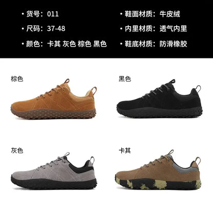 Suede Leather Shoes PU Fabric Wide Toe Shoe Anti-slip Hiking Shoe Workwear Men's Sports Shoes Women's Outdoor Walking Shoes