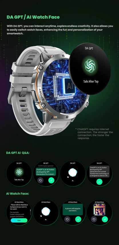 2026 New Military TANK X3 Smartwatch für Herren, 1000mAh Akku, 10ATM wasserdicht zum Schwimmen, GPS-Route, 1.75" AMOLED HD, Anrufe, Sport-Smartwatch