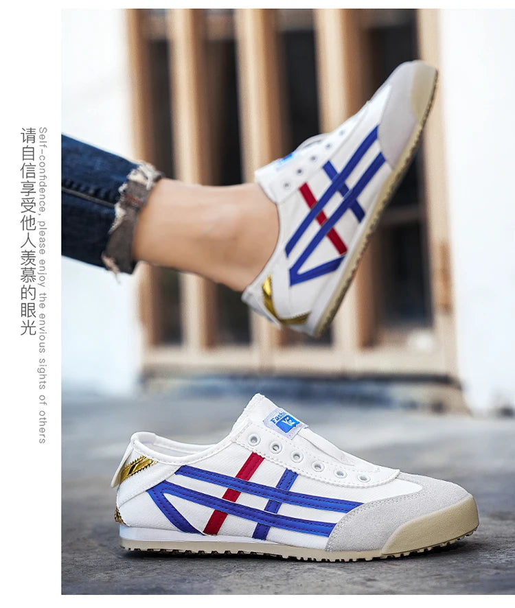 Men's Classic Running Shoes Lace-Up Flat Bottom Sports Shoes Soft Sole Walking Gym Breathable Couple Casual Canvas Tennis Shoes