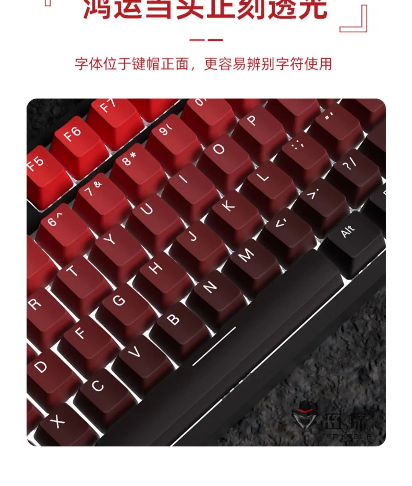 Nuovi keycap per tastiera meccanica da gaming 60/64/84/98/108 con switch MX, 135 tasti, profilo OEM, PBT, incisione laterale, sfumatura rosso e nero