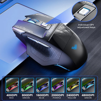 AULA SC550 Gaming-Maus 2.4G kabellose Makro-Maus RGB-Hintergrundbeleuchtung ergonomisches Design E-Sports-Maus PC-Zubehör
