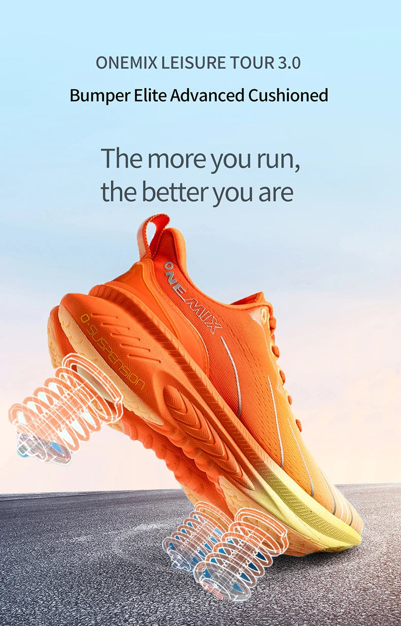 ONEMIX New Cushioned Running Shoes for Women Fall Winter Heavy Runners Lace-Up Women’s Jump Rope Dance Non-Slip Outdoor Sneakers