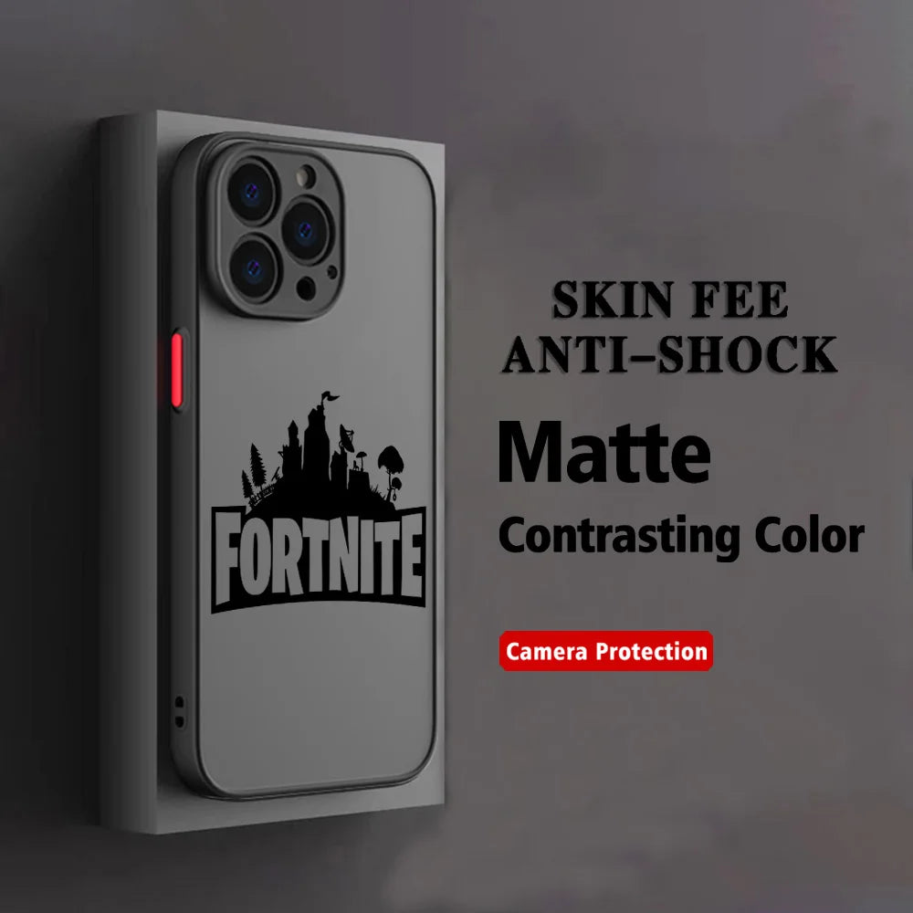 Hot Game F-Fortnites Handyhülle für Xiaomi Redmi Note 14 13 12 12S 11 11S 10 10S 9T 9S 8 7 Pro Plus 4G 5G, matte transparente Rückabdeckung