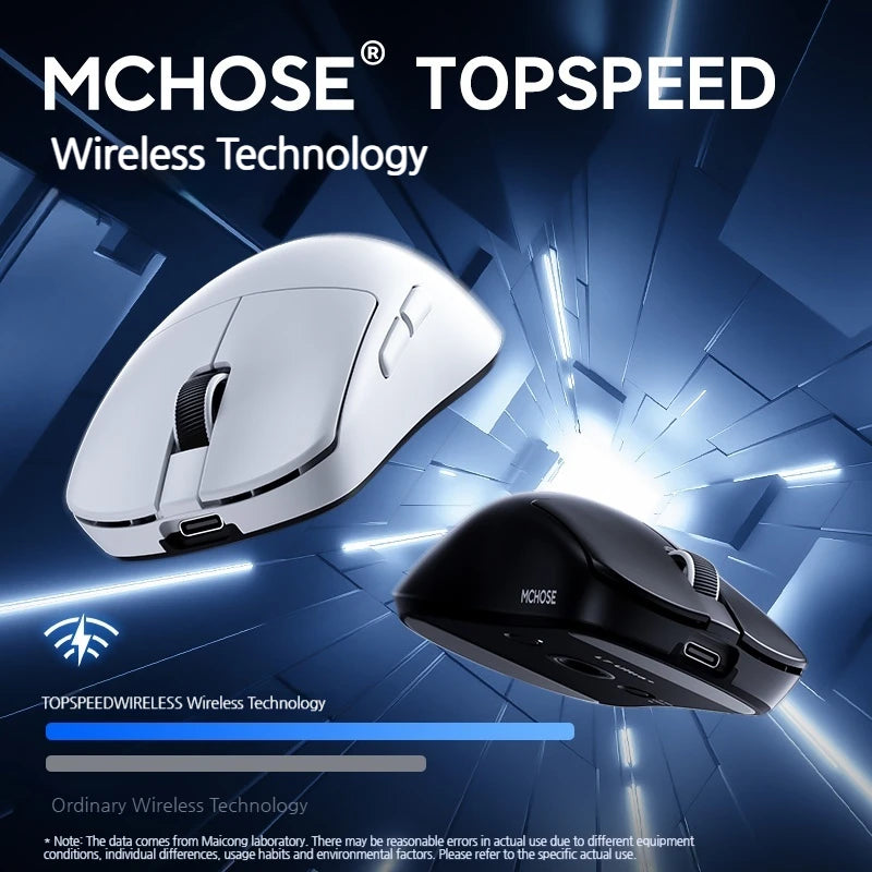MCHOSE L7 Ultra+ vidutinė–didelė delninė žaidimų pelė, e. sportui, Paw3950, belaidė, trijų režimų, lengva, biuro, dvigubos pavaros kompiuterio pelė