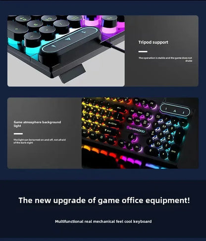 Mechanical Keyboard  Gaming Keyboard  E-sports Game Office Computer Notebook Desktop Steampunk English USB for Gaming