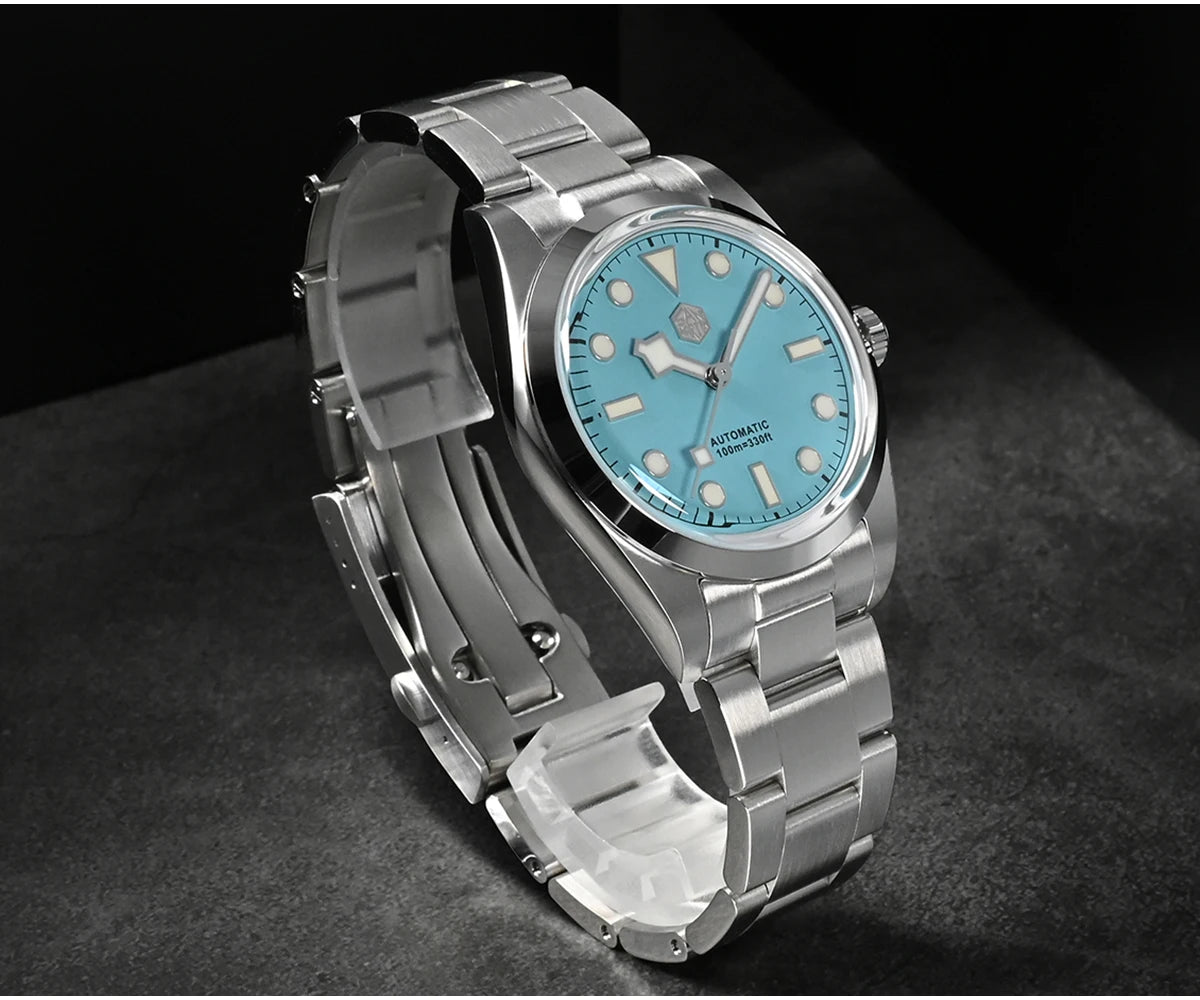 San Martin Men Luxury Watch 36mm BB36 Snowflake Hands Explore Series Sports Watches PT5000 Automatic Mechanical 10Bar BGW-9 Lume