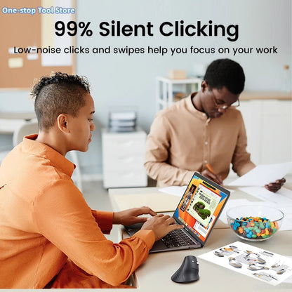 Mouse Wireless Bluetooth5.0 2.4G Ergonomic 4000DPI 6 Mute Buttons for MacBook Tablet Laptops Computer PC Mice