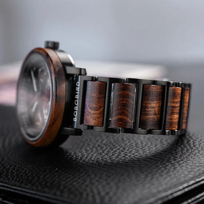 Automatic Mechanical Watch BOBO BIRD New Top Business Men Wooden Wristwatch Unique Custom Engraved Watches Christmas Gift Box