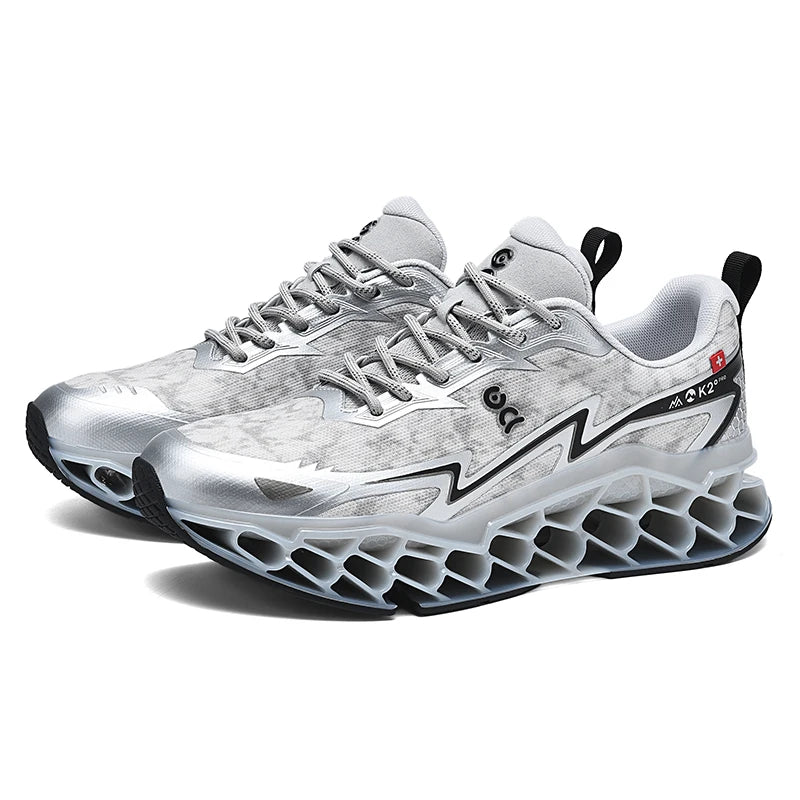 2026 New Summer Outdoor Mens Sports Shoes 3D Printed Sole Rebound Lightweight Running Shoes Foot Protection Stable Walking Shoes