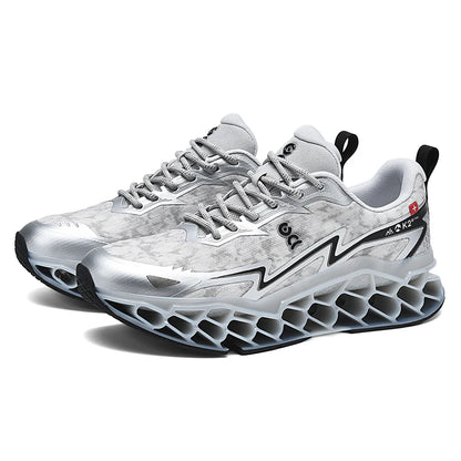 2026 New Summer Outdoor Mens Sports Shoes 3D Printed Sole Rebound Lightweight Running Shoes Foot Protection Stable Walking Shoes