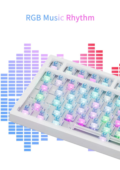 Teclado Gaming Mecânico AJAZZ AK820 Pro com Fio e Sem Fio, Tri-Mode, Retroiluminação RGB, Switches Hot-Swappable, Layout Compacto 70%, PC/Mac