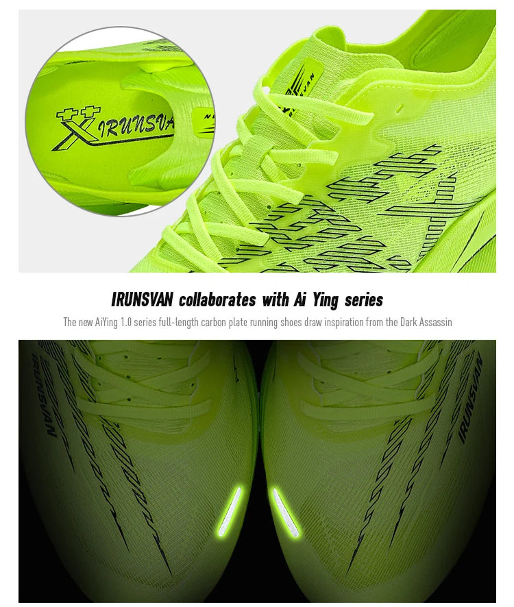 IRUNSVAN Zapatillas deportivas con placa de carbono para maratón, zapatillas profesionales de running, amortiguadoras, transpirables, para jogging, unisex 095