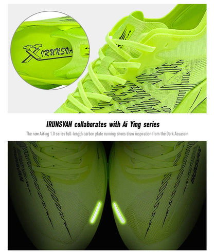IRUNSVAN Zapatillas deportivas con placa de carbono para maratón, zapatillas profesionales de running, amortiguadoras, transpirables, para jogging, unisex 095