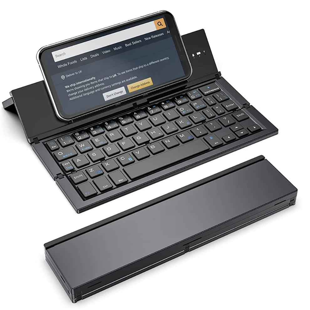 BOW Foldable Bluetooth Keyboard with Touchpad/Numberic Pad Portable Rechargeable Folding Wireless Keyboard for Tablet iPad