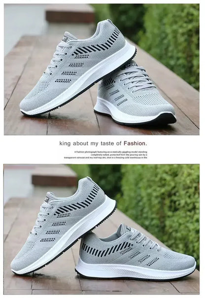 Men's Casual Running Shoes 2025 with Outdoor Anti-Slip Design Gray Flat Sports Shoes Black Fashionable Low-Priced Men's Shoes