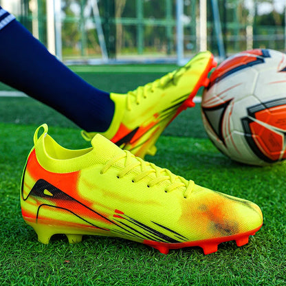 New Men's Football Boots FG Non-Slip Long Spikes Soccer Shoes Training Shoes Soccer Cleats Ultralight Outdoor Drop Shipping