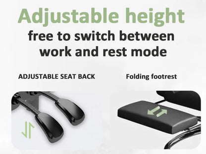 Ergonomic Office Chair High Back with Adjustable Lumbar Support Retractable Footrest Reclining Desk Chair for Home Or Office Use