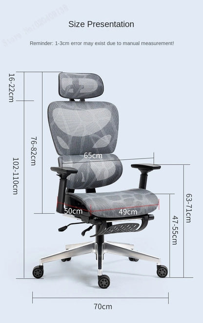 New E07 Pro Ergonomic Chair Sedentary Comfort Office Chair Home Study  Gaming Chair Backrest Adjustable Seat With Footrest
