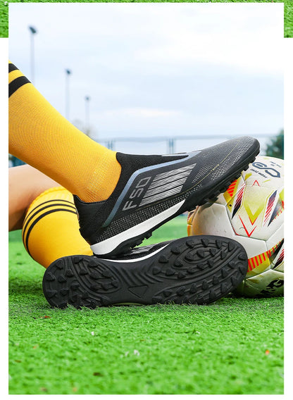 Men's Football Boots Futsal Ultralight Soccer Shoes Training TF Match Long Spikes Breathable Indoor Sneakers Cleats Drop Shipping