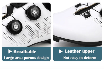 Ultra-Light Cycling Shoes, Breathable and Lightweight, SPD-Compatible Hard Soles for Road Mountain Bike Competition Training