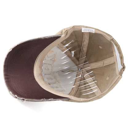 Hochwertige Baseballkappe aus Baumwolle mit ROCK-Schriftzug-Stickerei für Damen und Herren – Gorras Snapback Outdoor-Sport-Sonnenhut