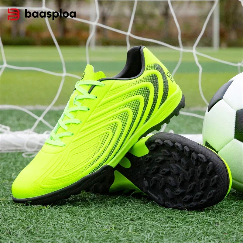 Baasploa Herren Profi-Fußballschuhe Outdoor rutschfeste Trainings-Sportschuhe für Männer leichte Leder-Fußballschuhe Chuteira Campo